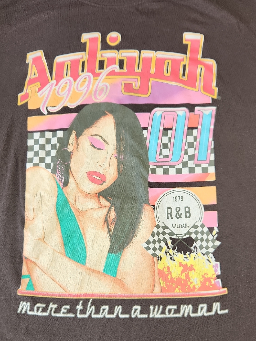 Aaliyah T-Shirt More Than A Woman 1996 XL Black Unisex - Picture 3 of 9